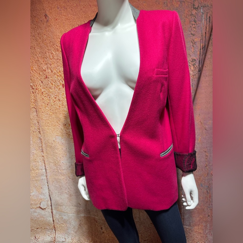 NWOT Women's Hot Pink Wool Blazer